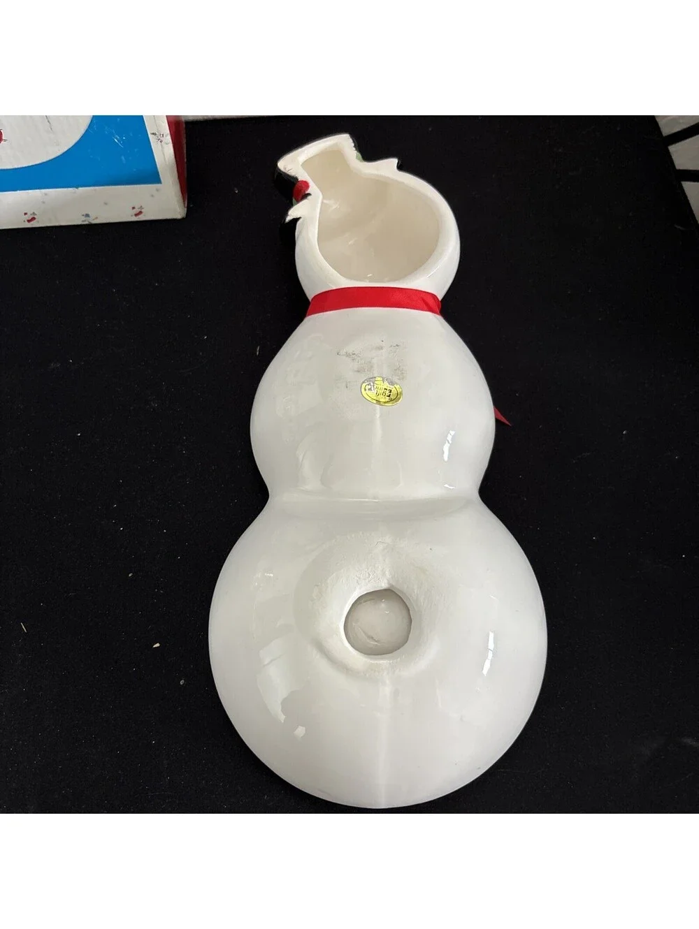 Giftco Smiley Snowman Ceramic Serving Bowl Glazed Christmas Snacks, Boxed